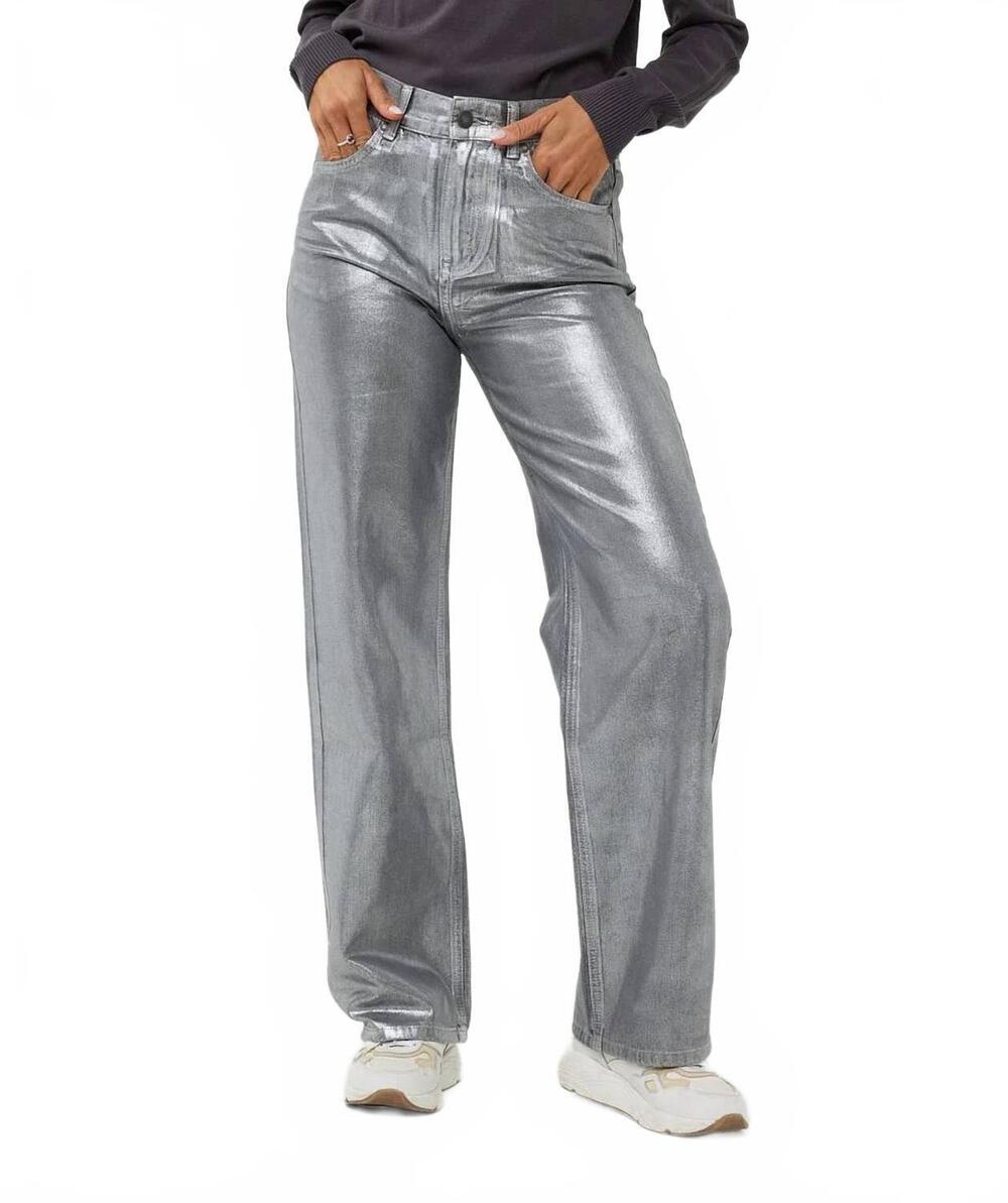 NEW ESQUALO tella trouser jeans in dark grey and silver coating